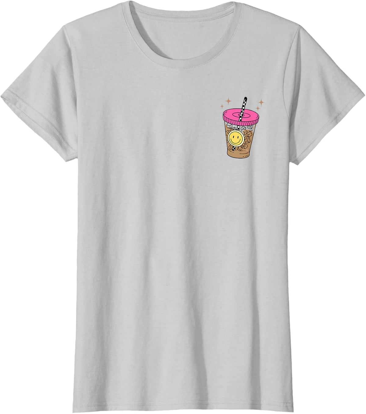 Half Teacher Half Coffee Pocket, Iced Coffee Lover Teacher T-Shirt - Silver Grey