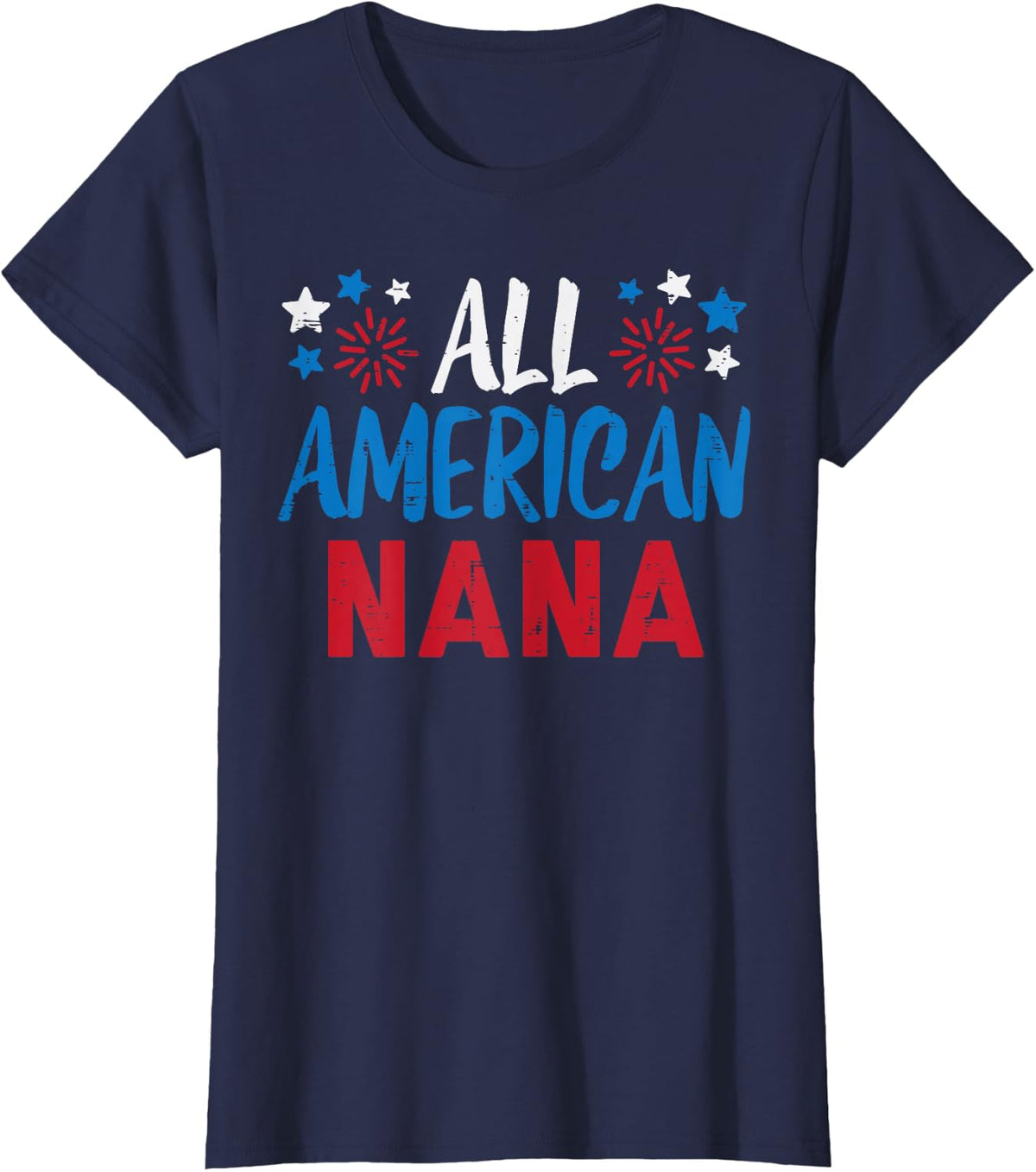 All American Nana Grandma 4th July Matching Family Patriot T-Shirt - Navy Blue