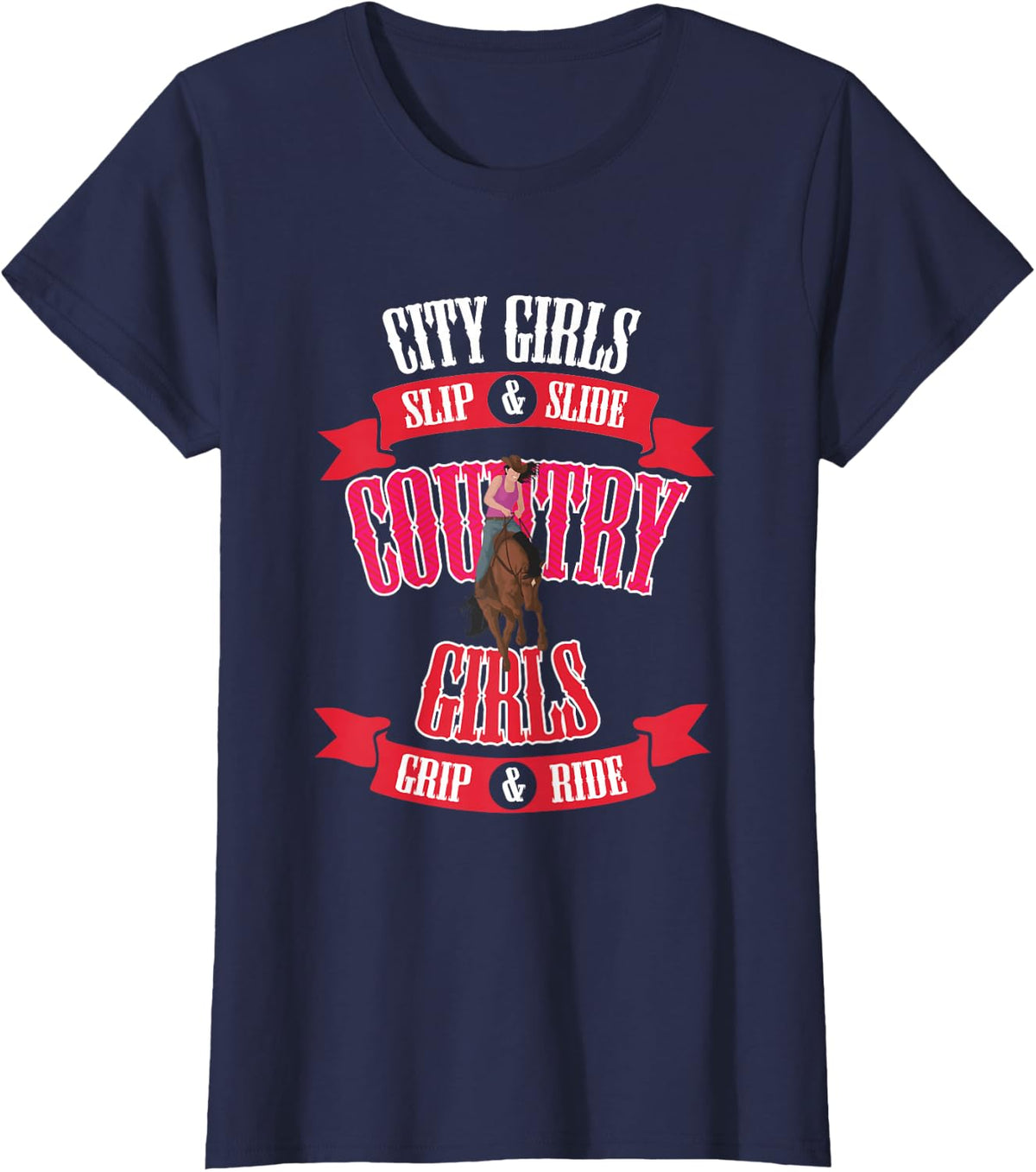 Country Girl Gifts I Farm Life Boho Graphic Country T-Shirt - Navy Blue