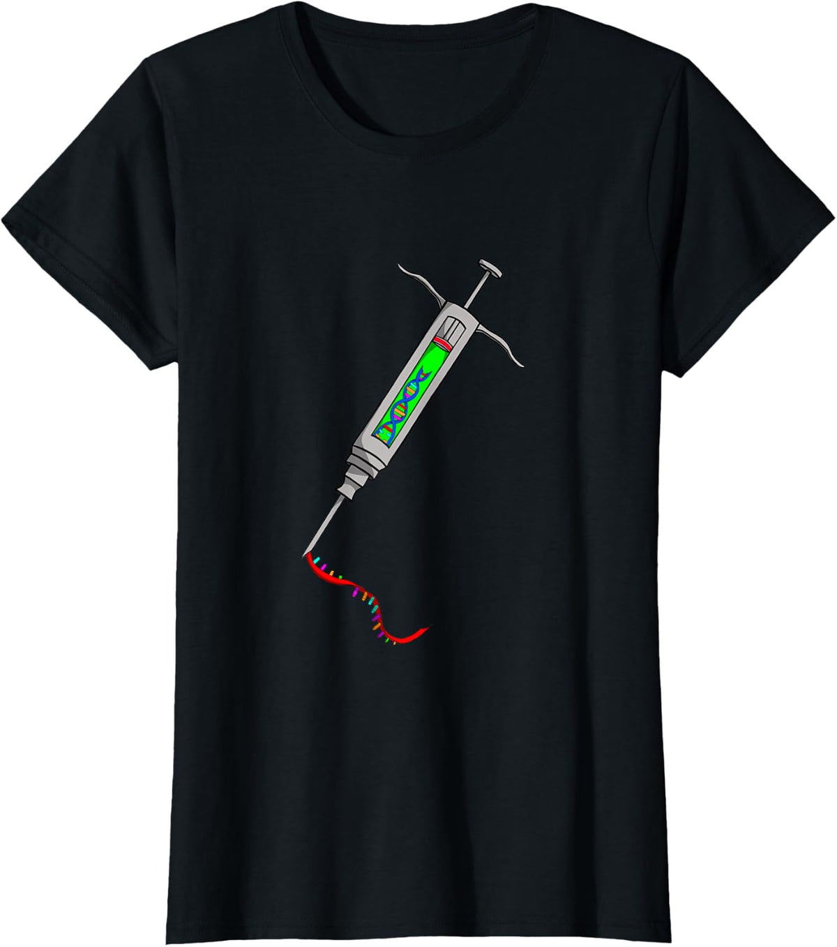 DNA conversion to RNA Syringe T-Shirt - Black