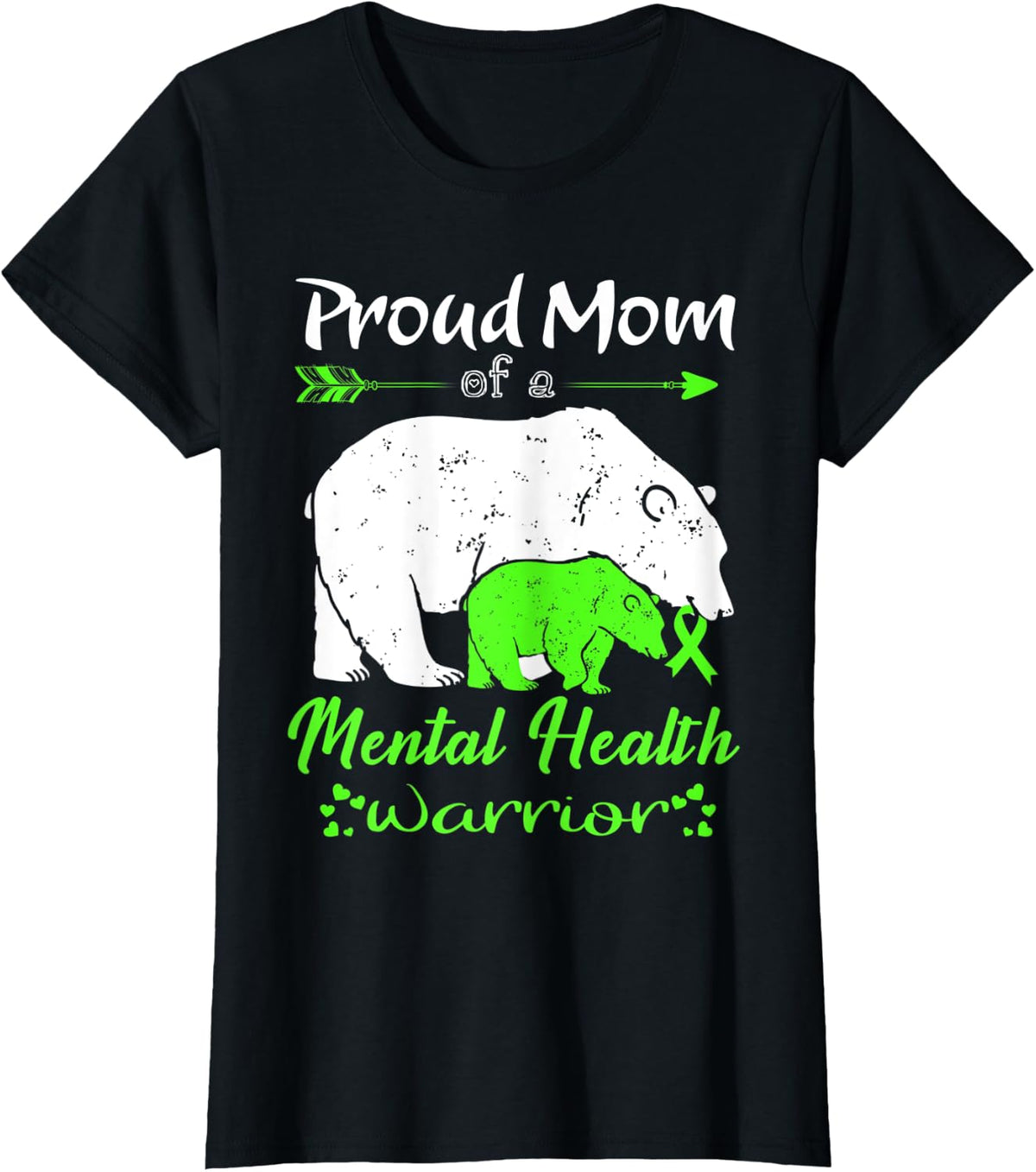 Proud Mom, MENTAL HEALTH Warrior T-Shirt - Black