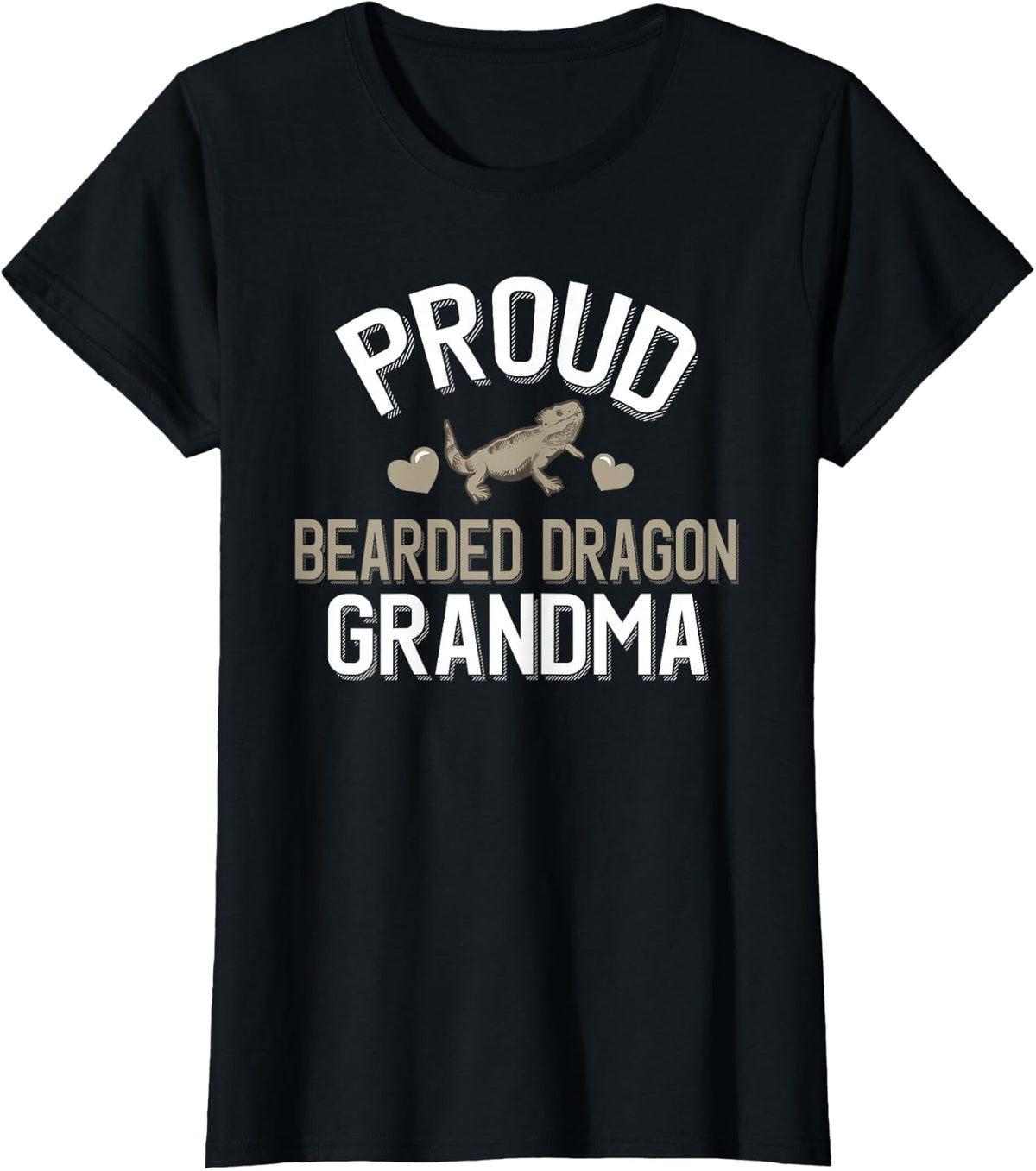 Proud Bearded Dragon Grandma T-Shirt - Black