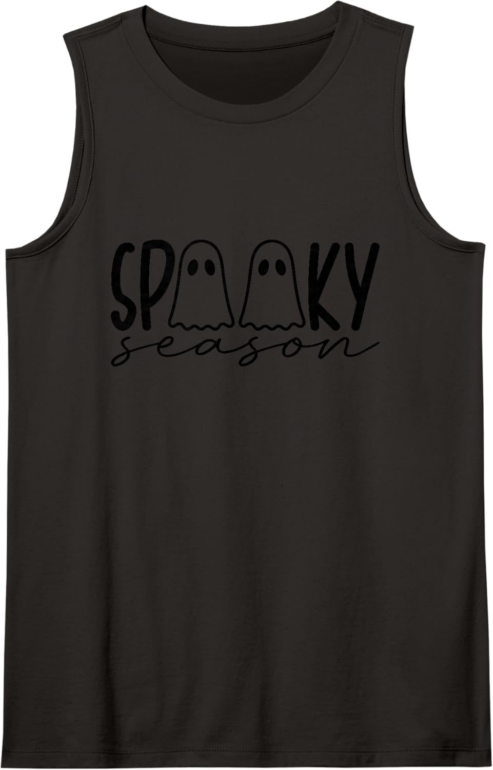 Spooky Season Ghost Halloween Tank Top - Black