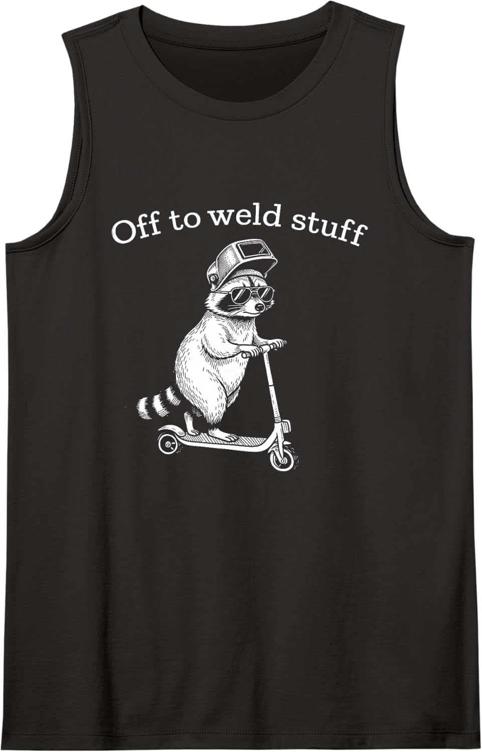Funny Welder Raccoon Welding Humor Men Women Welding Dad Sleeveless Tank Top - Black