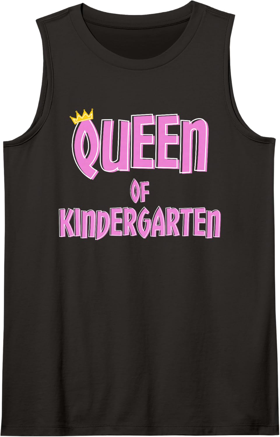 Queen of Kindergarten for School Days Crew Girl Teacher Sleeveless Tank Top - Black