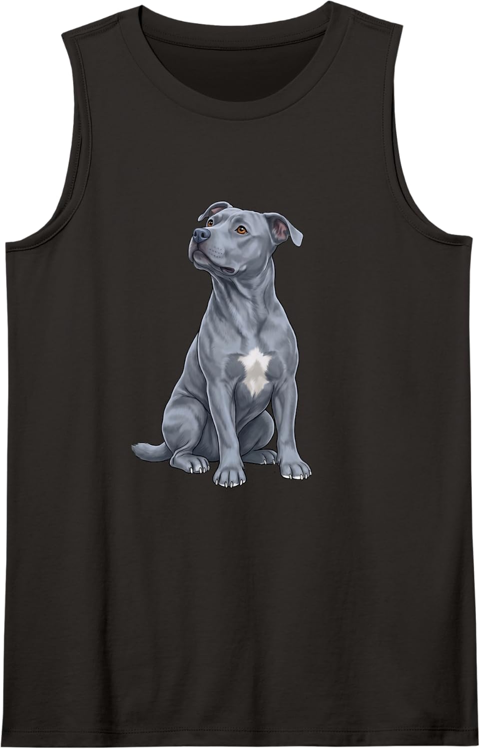 Mom Blue Nose Pittie American Staffordshire Pit Bull Terrier Sleeveless Tank Top - Black