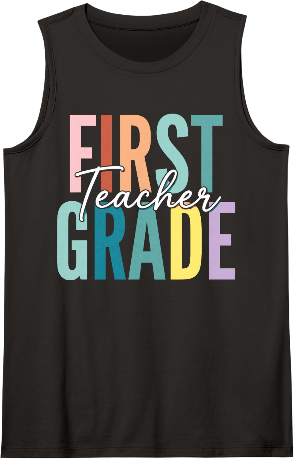 First Grade Teacher Back to School Tank Top - Black