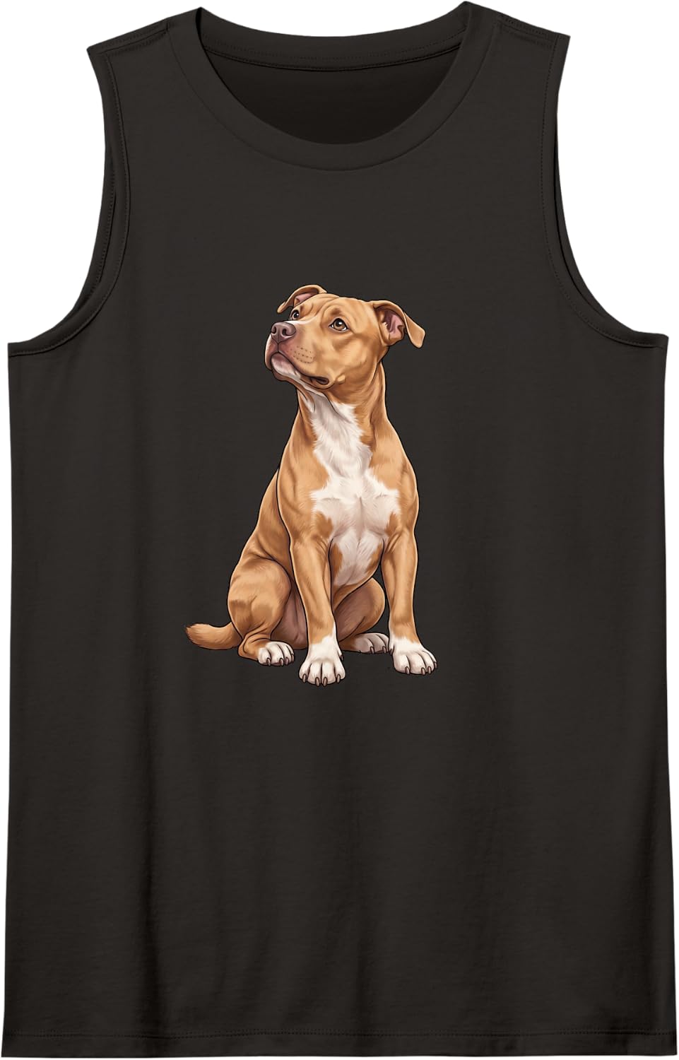 Moms Fawn Pittie American Staffordshire Pit Bull Terrier Dog Sleeveless Tank Top - Black