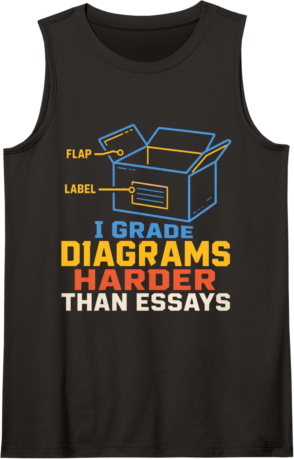 I Grade Diagrams Harder Than Essays Science Teacher Sleeveless Tank Top - Black
