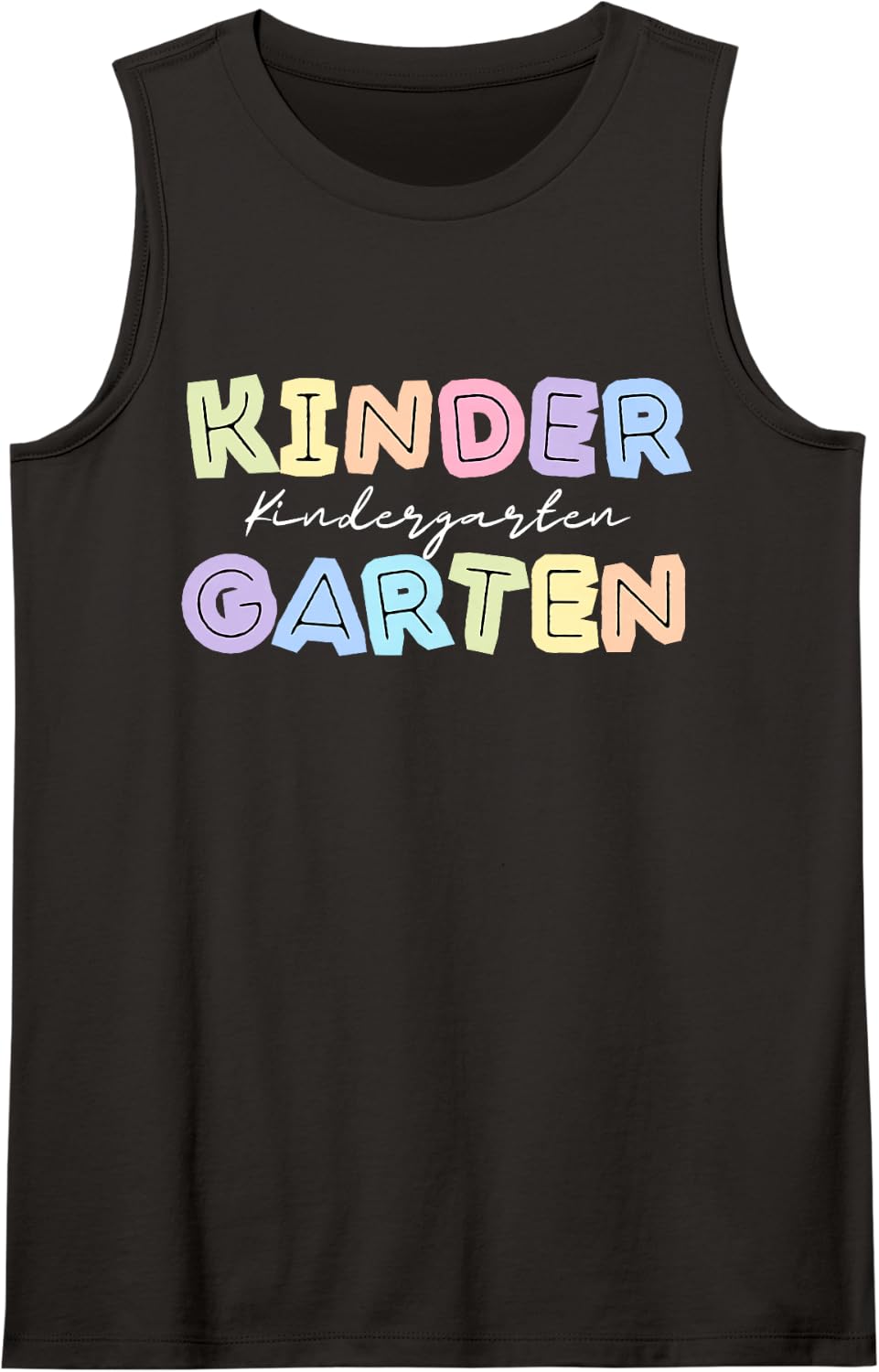 First Day Teachers Welcome Back to School Team Kindergarten Sleeveless Tank Top - Black