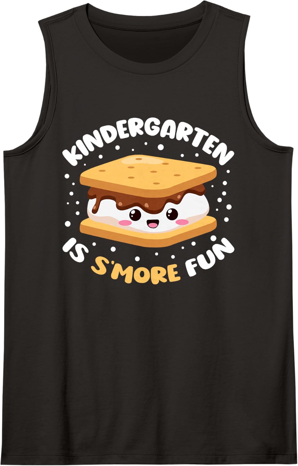 Funny Kindergarten is S'More Fun Back to School Teacher Sleeveless Tank Top - Black