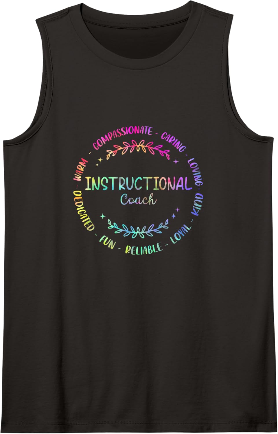 Tie Dye Instructional Coach Back to School Matching Group Sleeveless Tank Top - Black