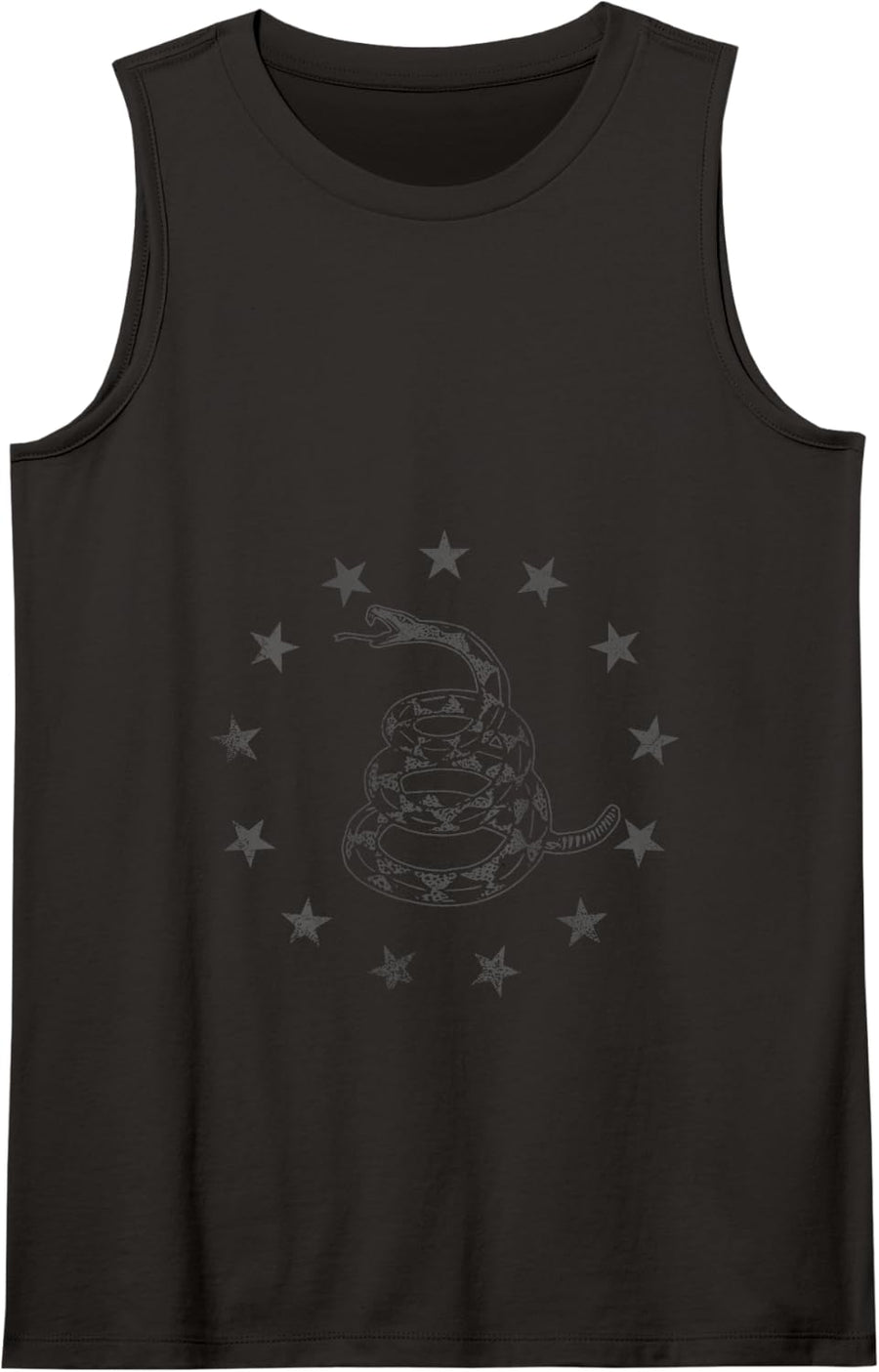Gadsden Flag Snake Betsy Ross Stars - Tactical Black Tank Top - Black