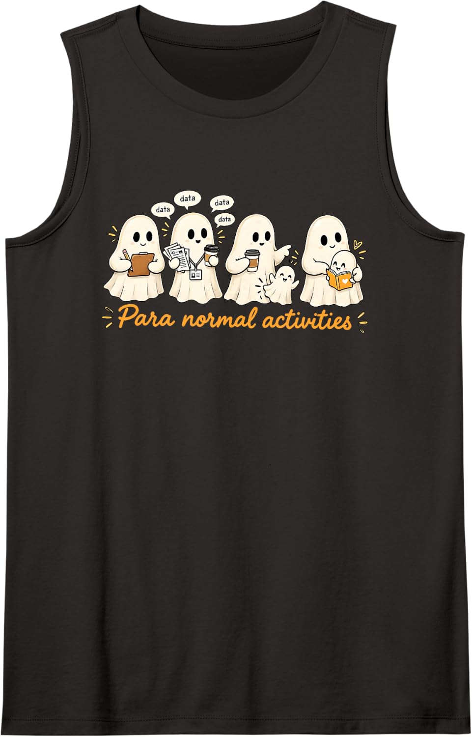 Halloween Ghost para Normal Activities Paraprofessional Sleeveless Tank Top - Black