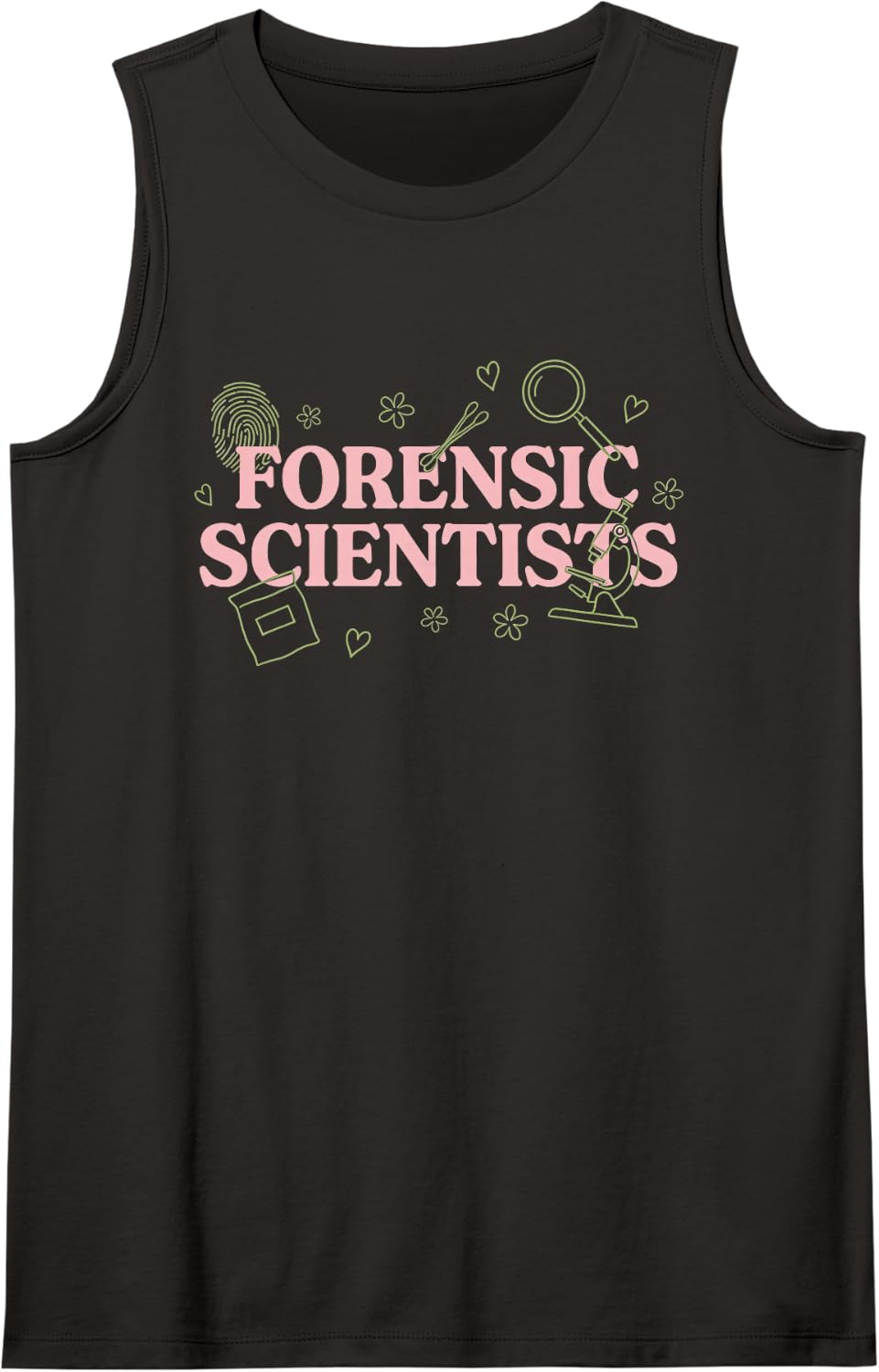 Forensic Scientist Crime Scene Investigator CSI Analyst Sleeveless Tank Top - Black