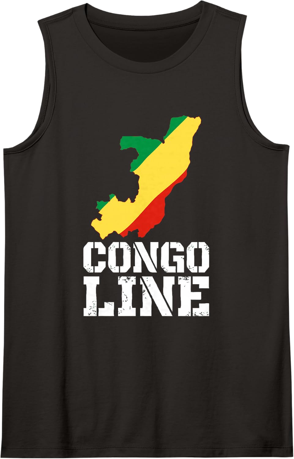 Funny Congo Line Flag Map Pride Travel Souvenir Dancing Sleeveless Tank Top - Black