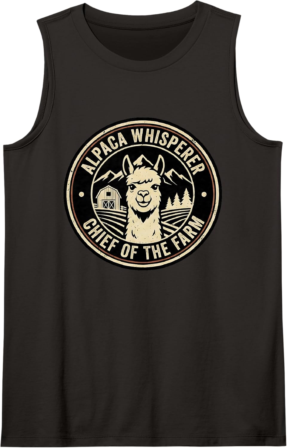 Alpaca Whisperer Chief of The Farm Alpaca Lover Sleeveless Tank Top - Black