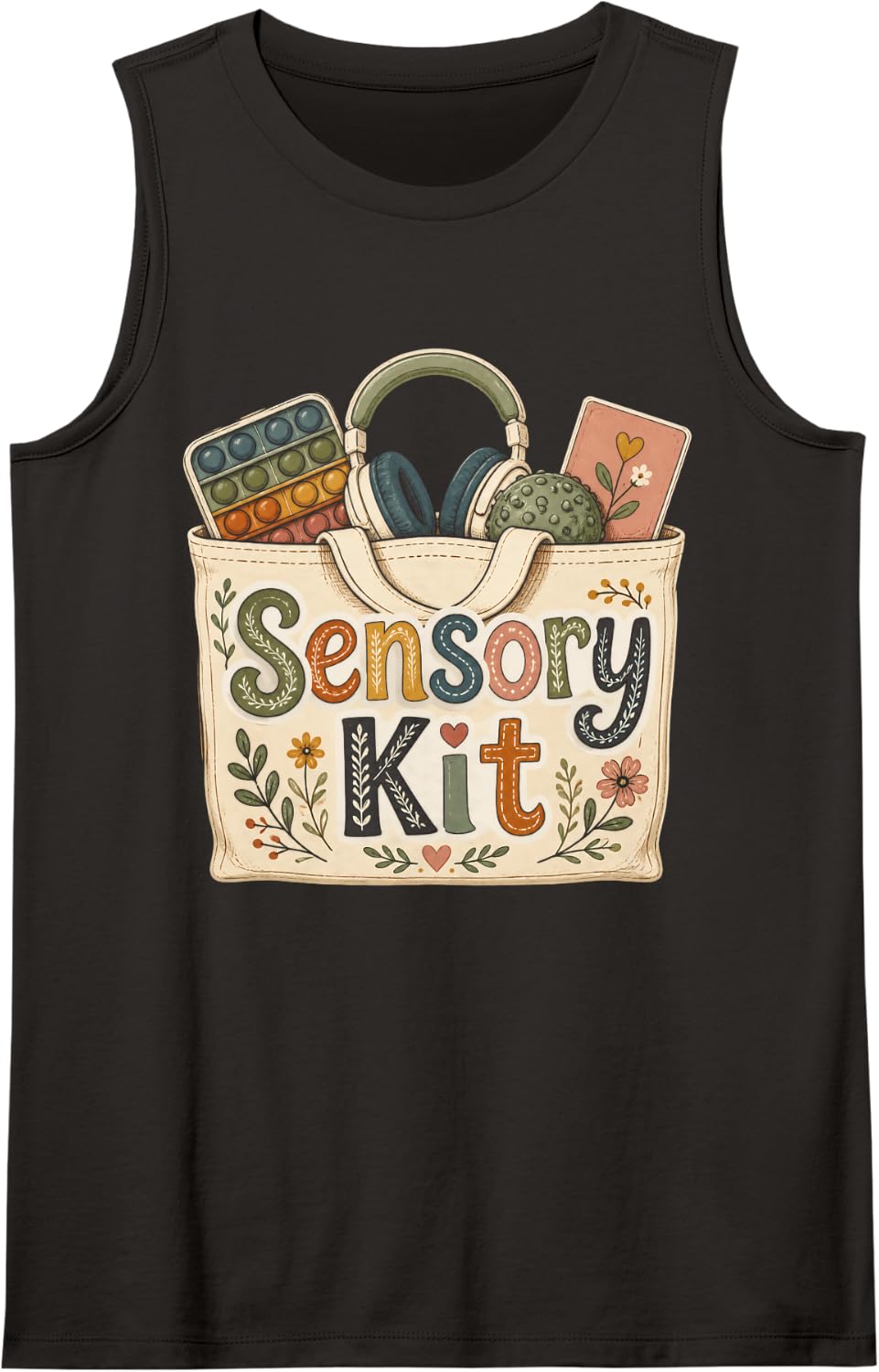 Women's Sensory Kit Paraprofessional Sleeveless Tank Top - Black