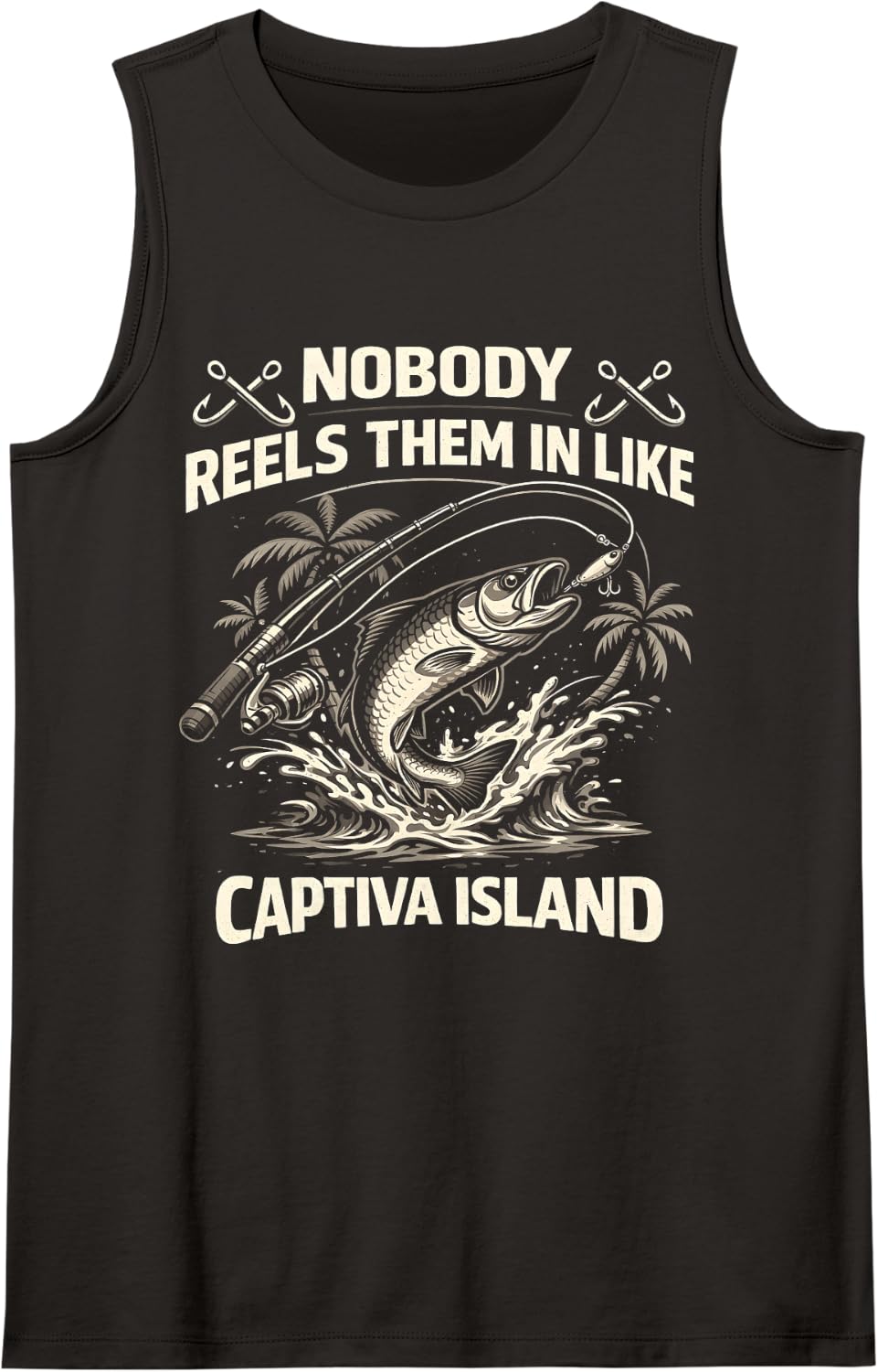 Captiva Island Florida Fishing Tarpon Sa Tank Top - Black