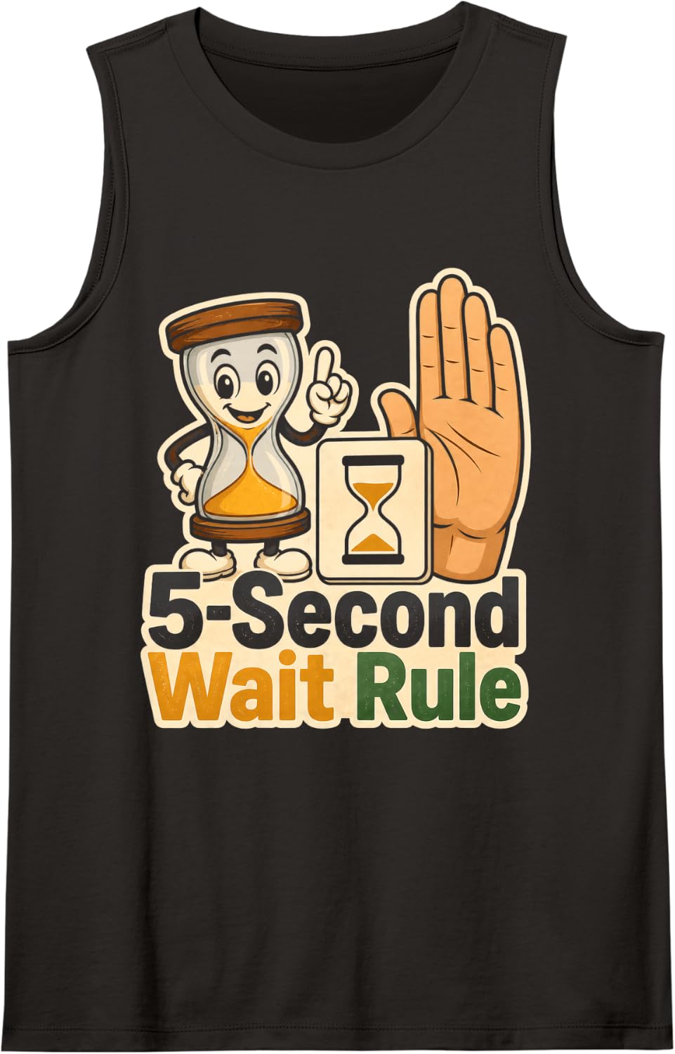 5-Second Wait Rule Paraprofessional Sleeveless Tank Top - Black