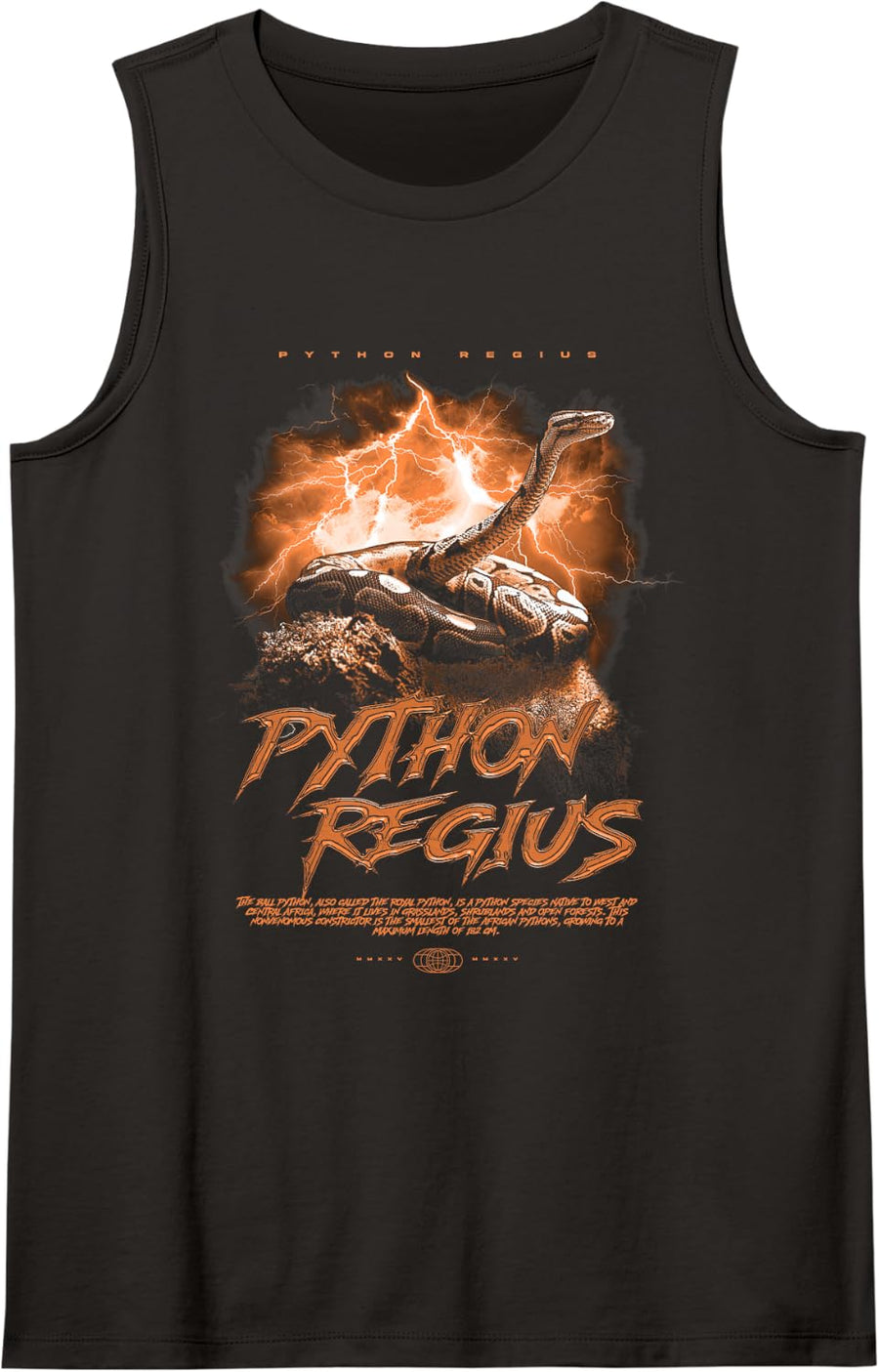 Ball Python Modern Streetwear Reptile Keeper Sleeveless Tank Top - Black