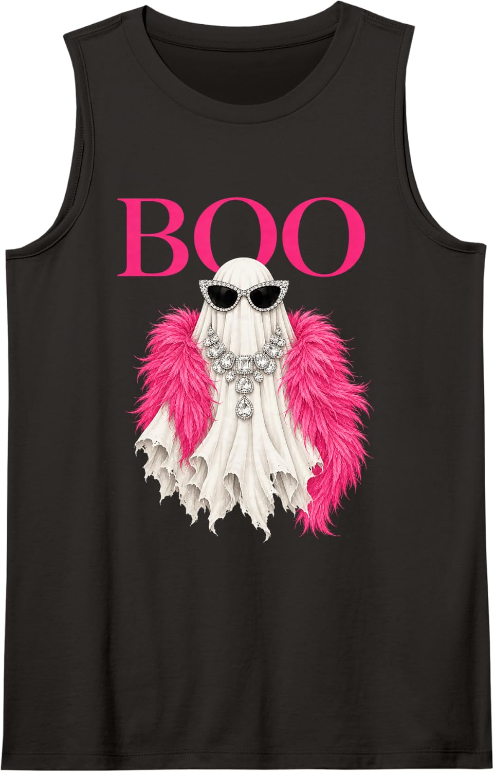 Gifts Women Spooky Season Luxury Boo Ghost Halloween Tank Top - Black
