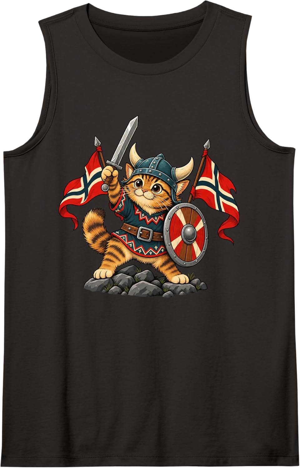 Norse Sleeveless Tank Top - Black