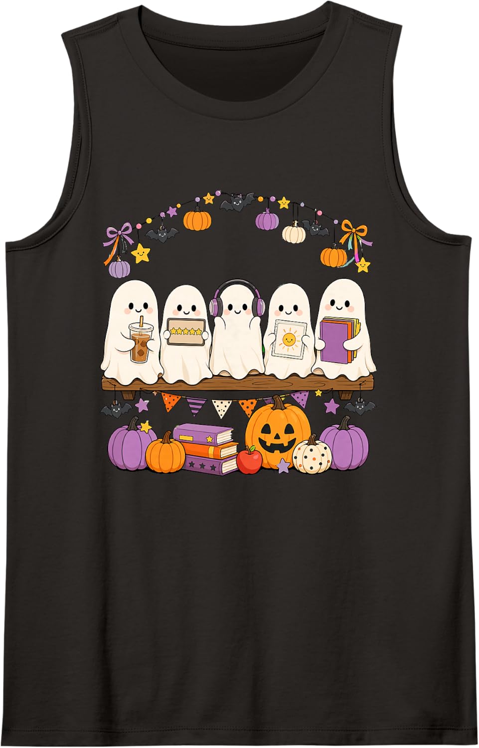 Halloween Sleeveless Tank Top - Black