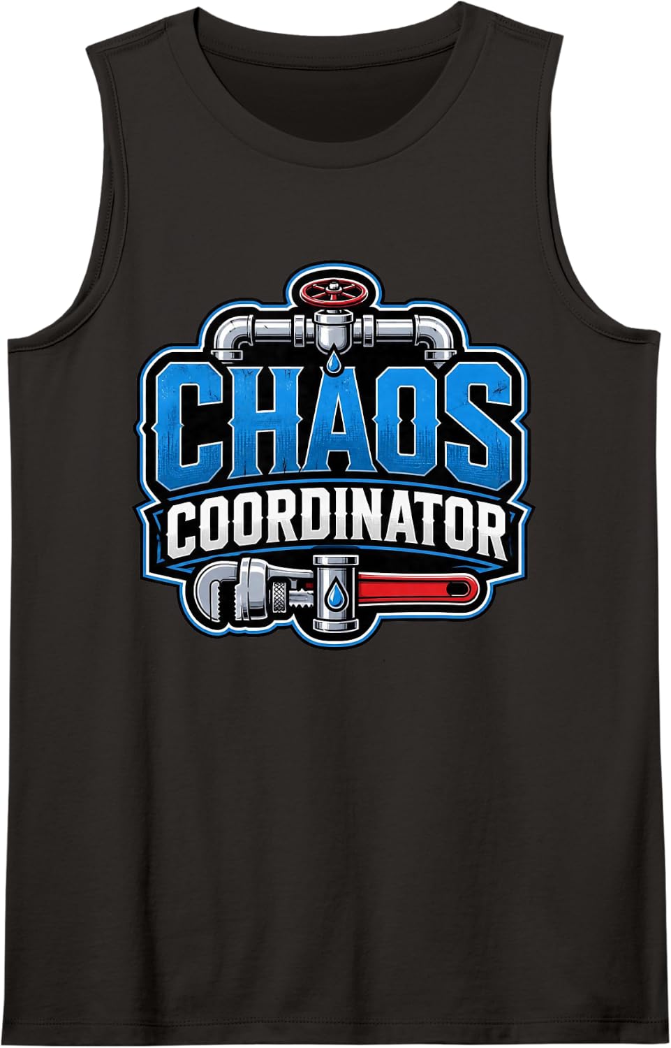 Plumber Chaos Coordinator Plumbing Tradesman Sleeveless Tank Top - Black