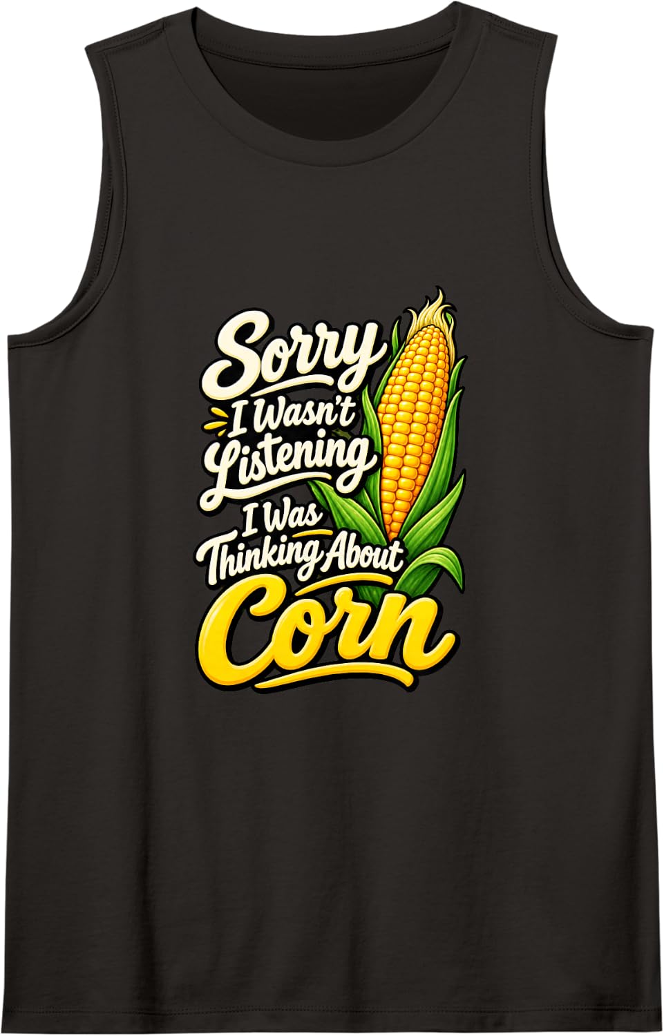 Corn on the Cob Funny Vegetable Gardener Farm Humor Tank Top - Black
