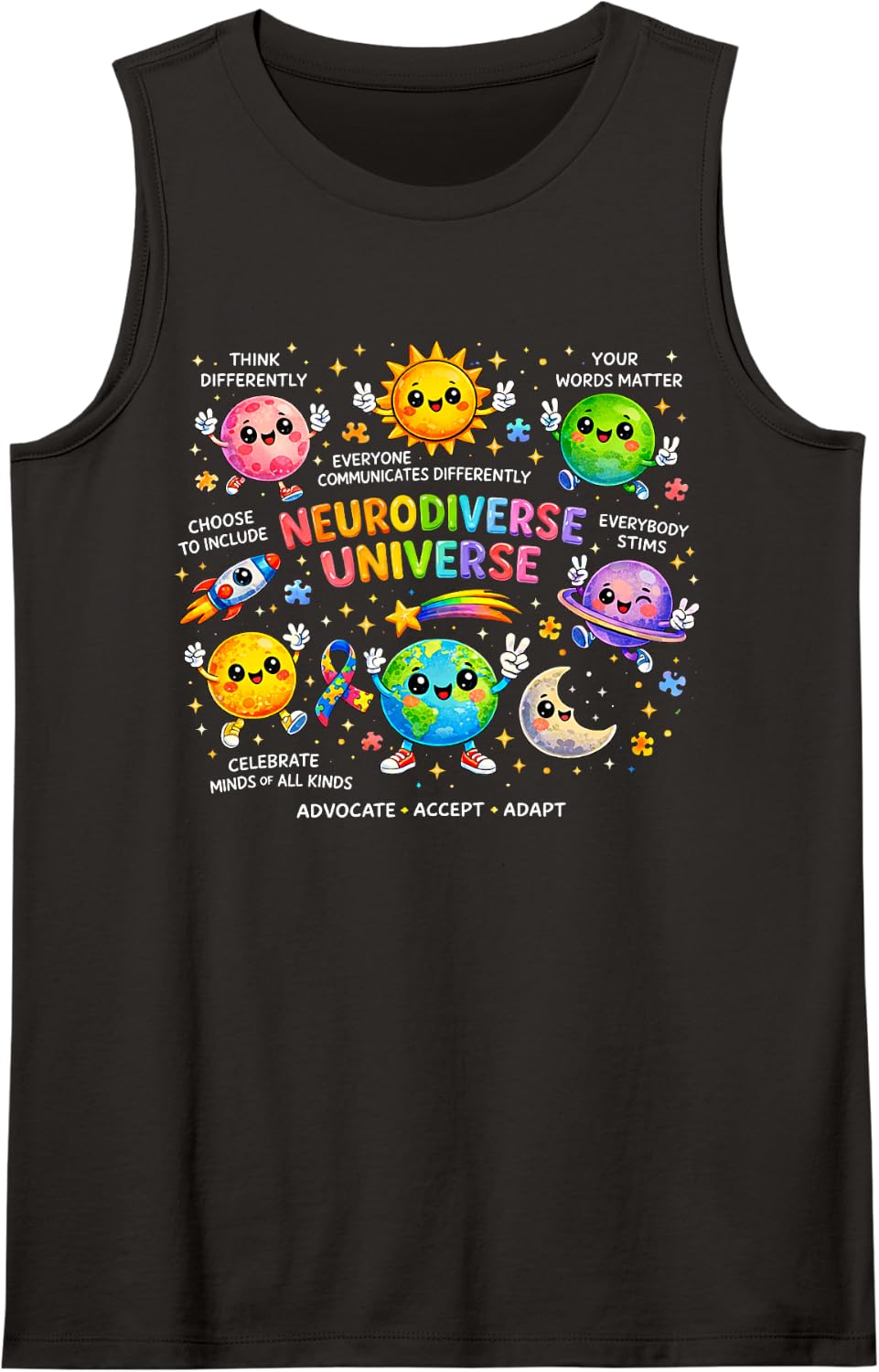 Neurodiverse Universe IEP Special Ed Paraprofessional para Tank Top - Black