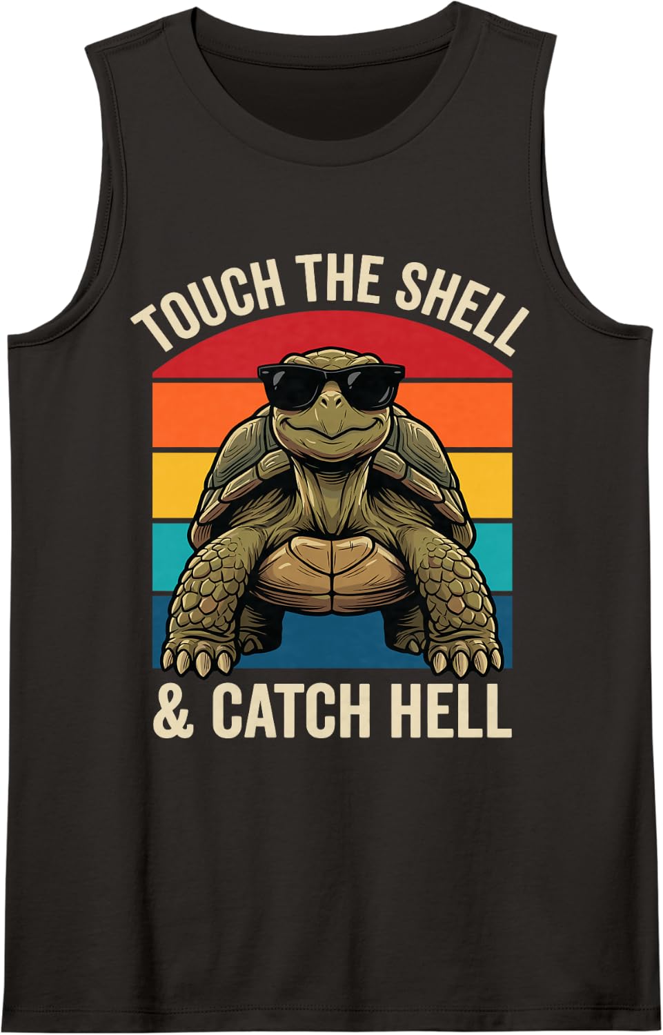 Funny Tortoise Pun, Funny Turtle Sleeveless Tank Top - Black