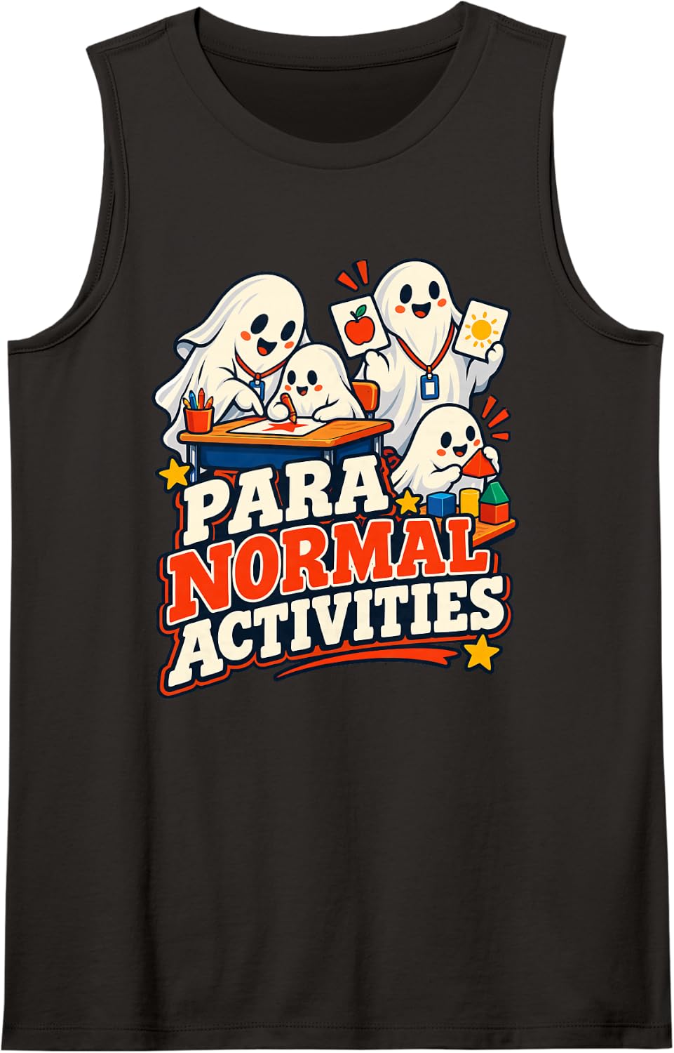 para Normal Activities Ghosts School Paraprofessional Sleeveless Tank Top - Black