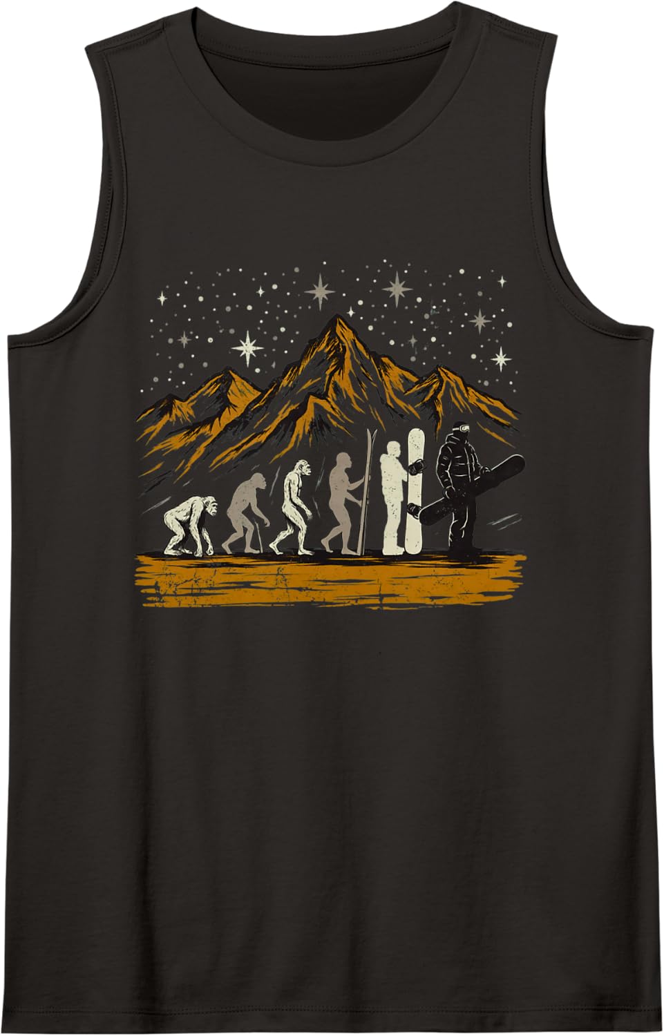 Snowboarder Evolution Snowboaden Freestyle Winter Saison Sleeveless Tank Top - Black