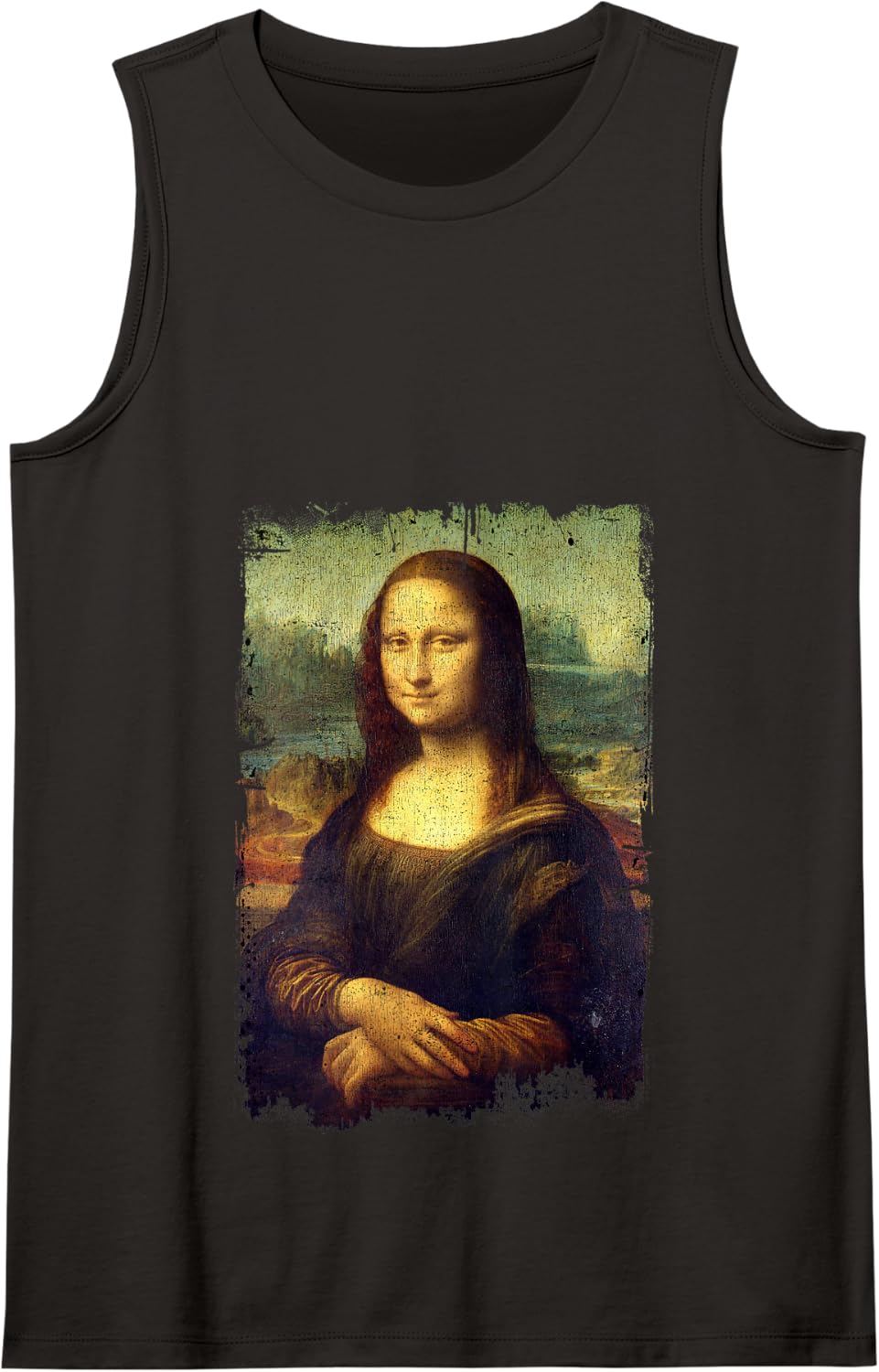 Mona Lisa by Leonardo da Vinci Famous Painting Tank Top - Black