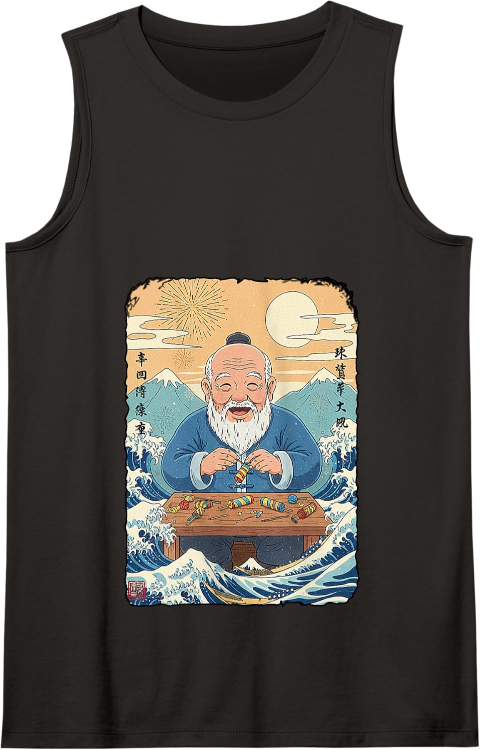 Kawaii Pyro Fireworks Tank Top - Black