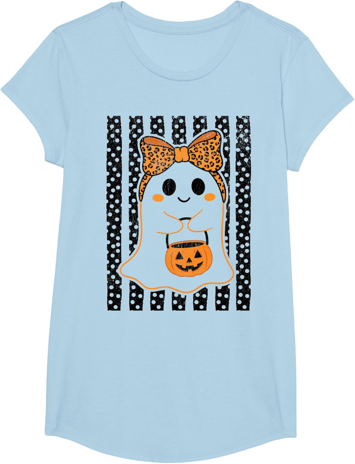 Spooky Season Halloween Vibes Boo JEE Funny Ghost T-Shirt - Girls Baby Blue