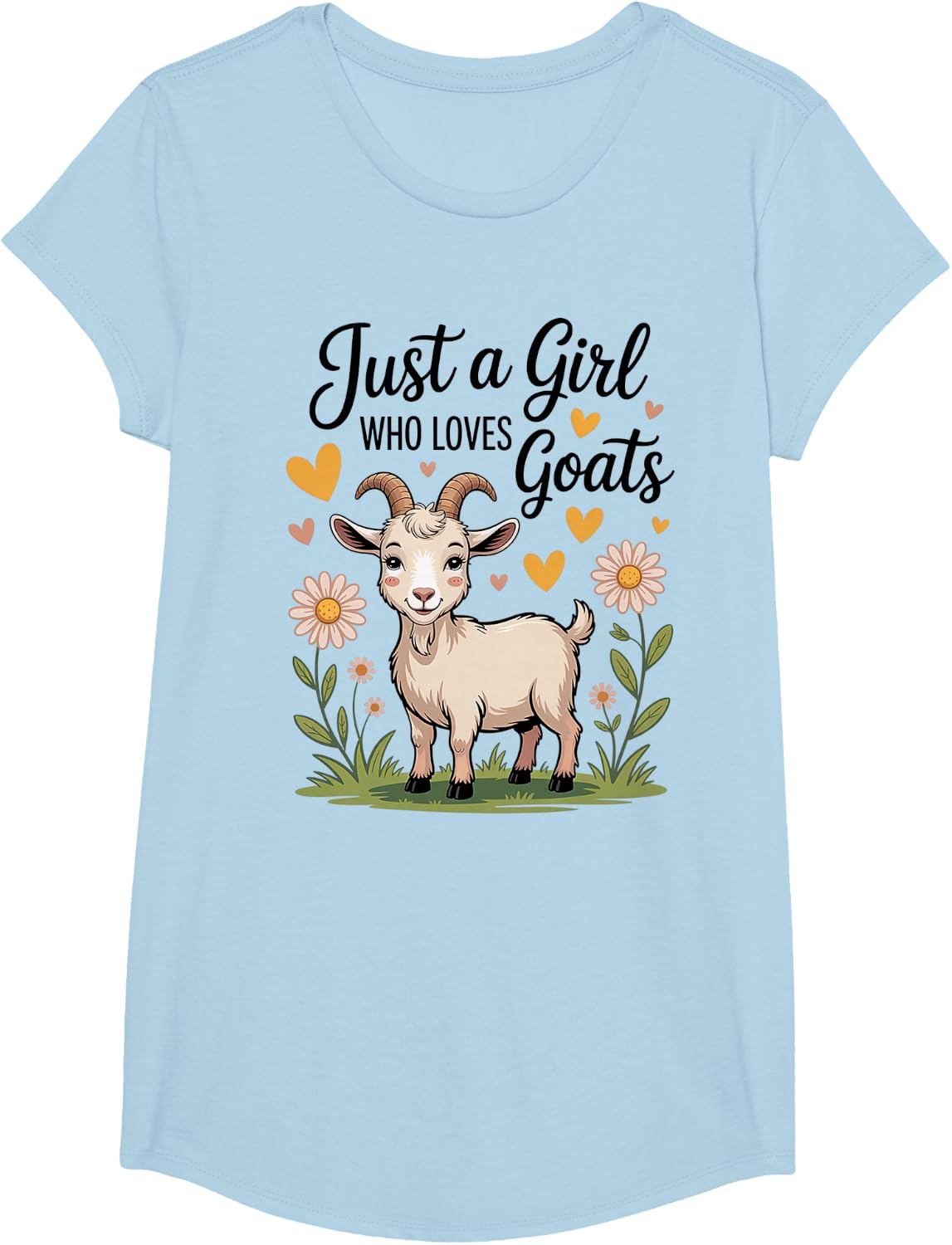 Just A Girl Who Loves Goats Farm Life Farming Farmer Women T-Shirt - Girls Baby Blue