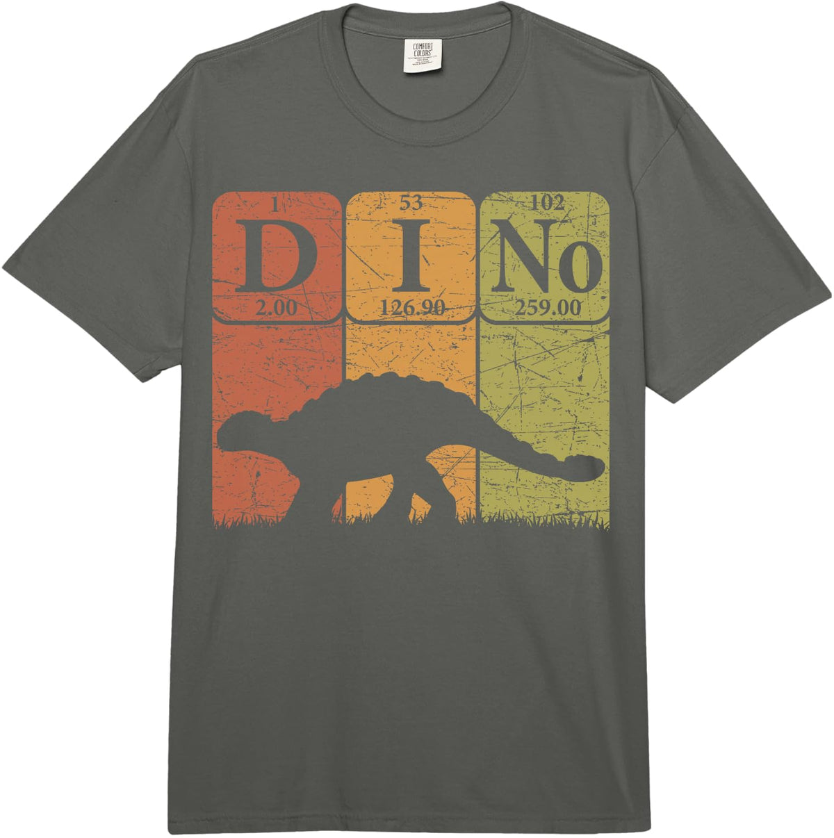 Dinosaur Periodic Table Elements Ankylosaurus Paleontologist Comfort Colors Adult Heavyweight T-Shirt - Adult Unisex Dark