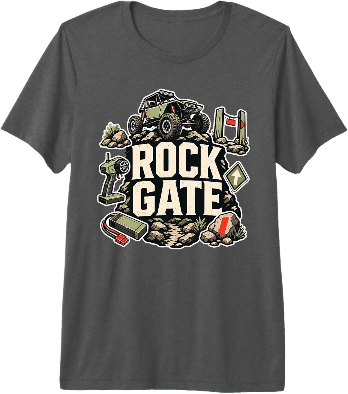 RC Rock Crawler Off Road Vintage Premium Tri-Blend T-Shirt - Grey