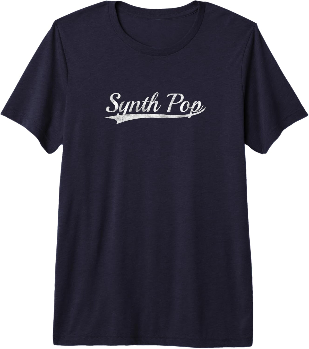 Synth Pop Vintage Inspired Throwback Varsity Classic Look Premium Tri-Blend T-Shirt - Navy Blue