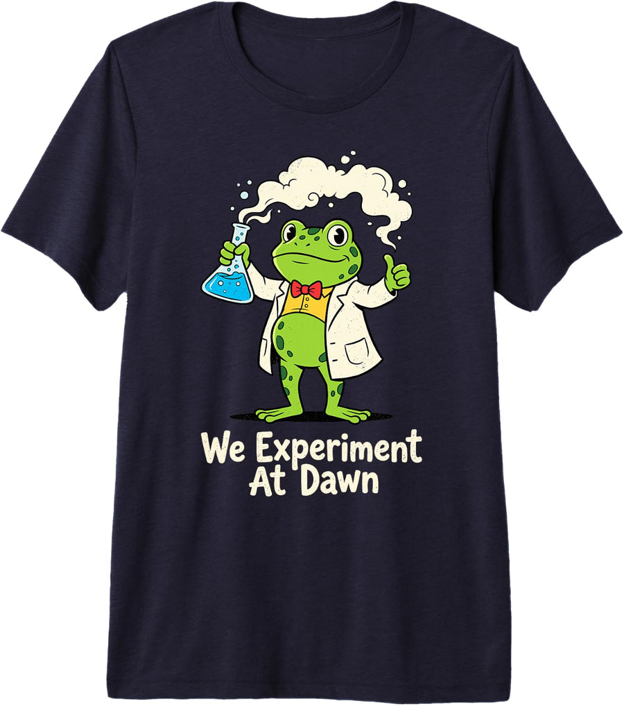 We Experiment At Dawn Premium Tri-Blend T-Shirt - Navy Blue