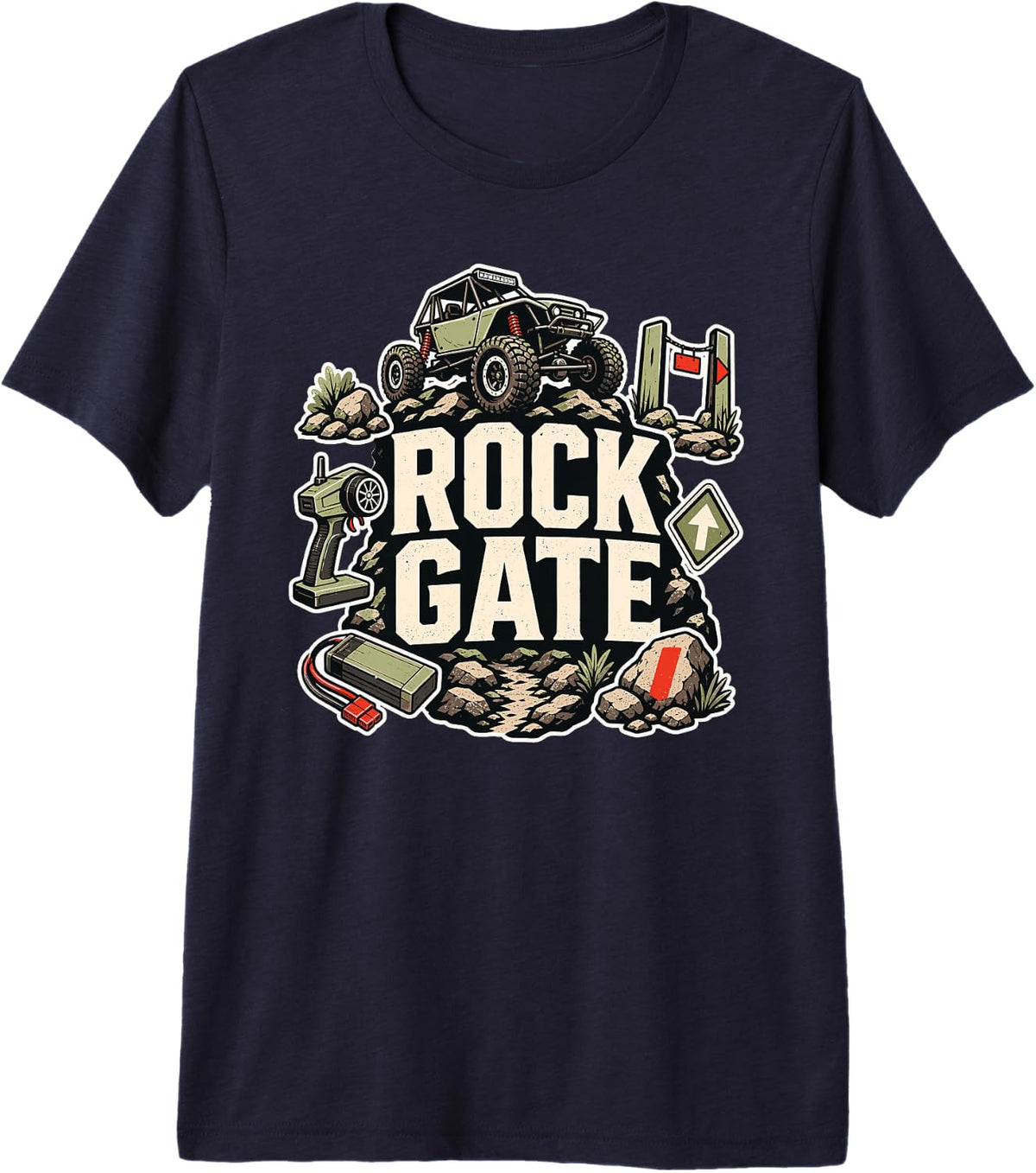 RC Rock Crawler Off Road Vintage Premium Tri-Blend T-Shirt - Navy Blue