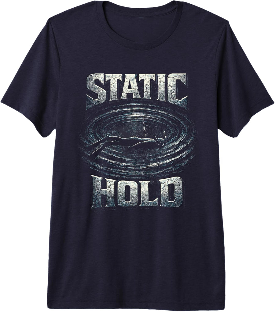Freediving Apnea Diving Static Hold Premium Tri-Blend T-Shirt - Navy Blue