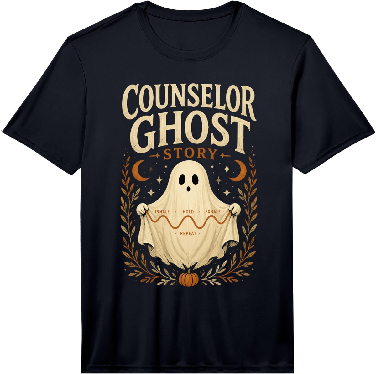 Mens Counselor Ghost School Counselor Halloween Performance T-Shirt - Black