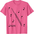 Music Notes Flute T-Shirt - Pink Heather