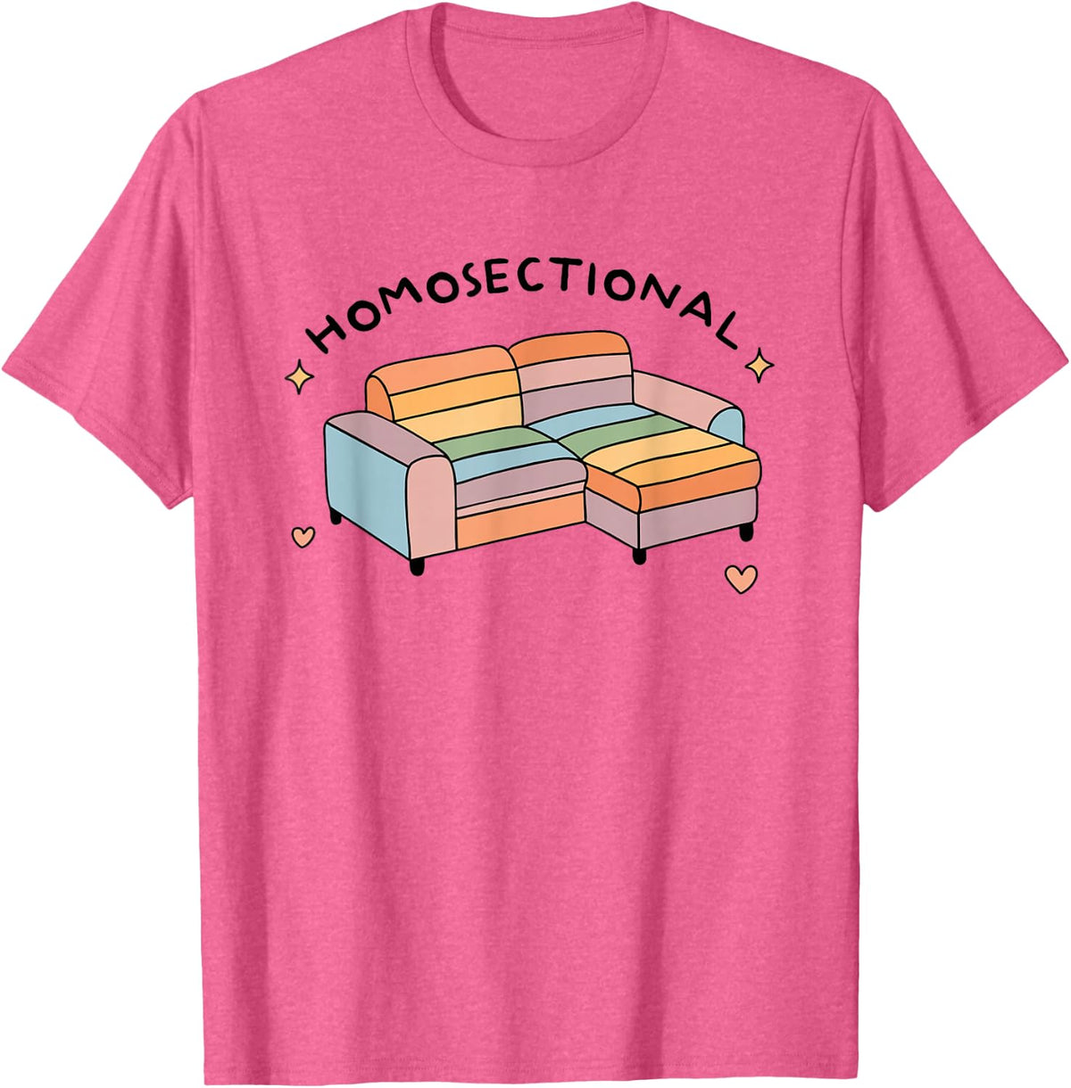Homosectional Funny Meme Pride LGBTQ+ Pride Apparel T-Shirt - Pink Heather