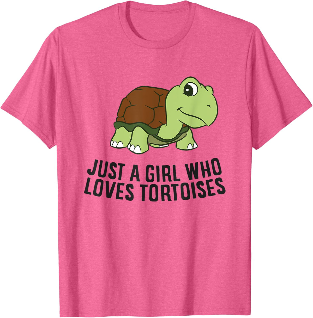 Just a Girl Who Loves Tortoises Cute Tortoise Girl T-Shirt - Pink Heather