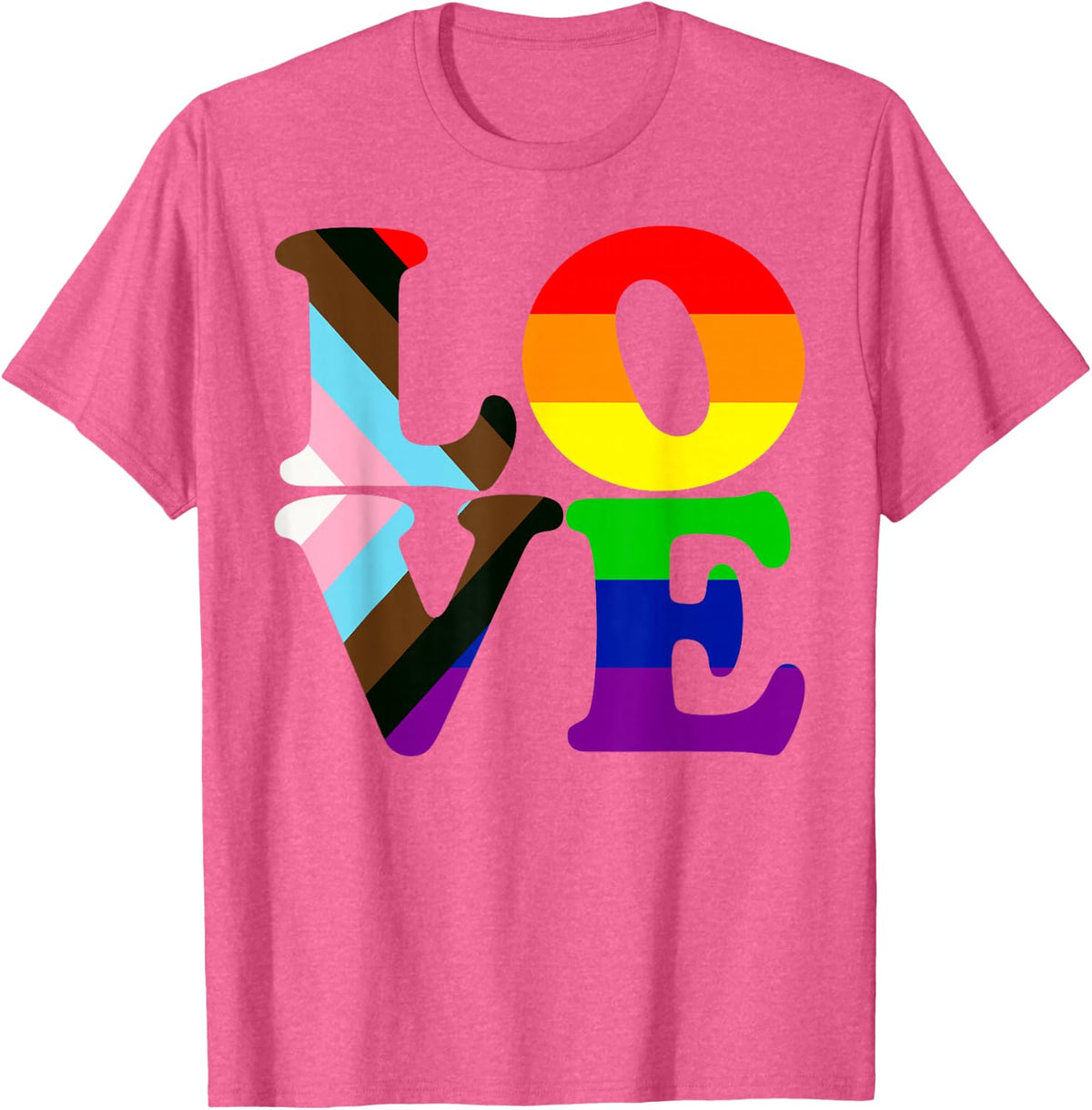 Love Progress Gay Pride LGBT T-Shirt - Pink Heather
