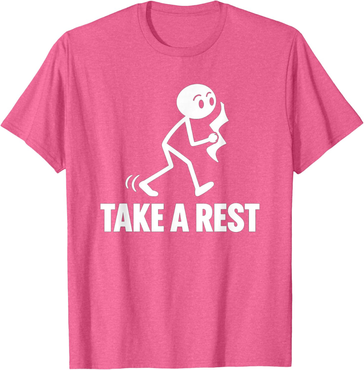 Take a Rest Music Symbol Funny Stick Figure for Musicians T-Shirt - Pink Heather
